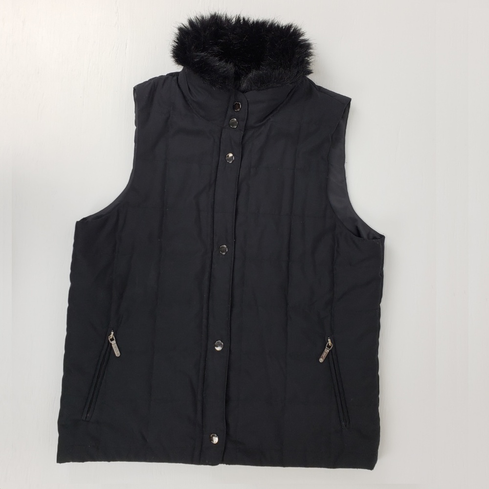Ralph Lauren Vest w/ Faux Fur Neck Medium